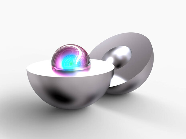 Birth of New - 3D Concept Image with Balls - Elegant Abstract Graphic Design Symbol  - Photo, Image