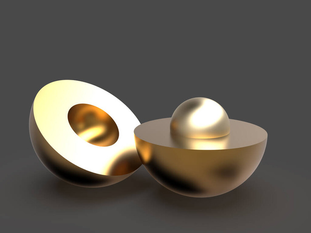 Nacimiento de nuevo - Imagen de concepto 3D con bolas - Símbolo de diseño gráfico abstracto elegante  - Foto, Imagen