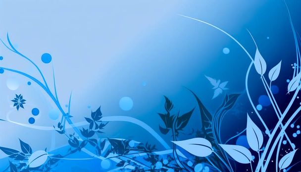 Abstract blue background with plants, sea concept. - Φωτογραφία, εικόνα