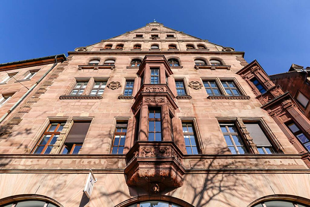 Facade with oriel, residential building around 1900, Nuremberg, Middle Franconia, Bavaria, Germany, Europe - Φωτογραφία, εικόνα