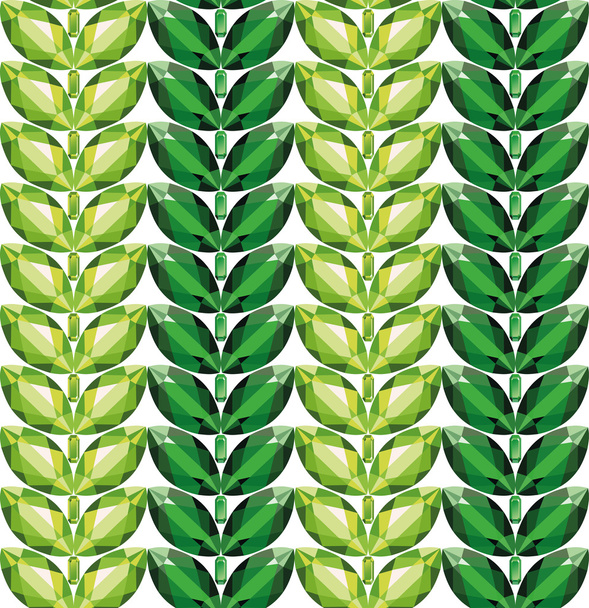 Emeralds leaves seamless texture vector - Wektor, obraz