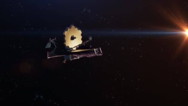 James Webb vesmírný dalekohled v hlubokém vesmíru. 3D animace - Záběry, video