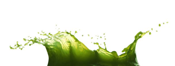 Splashing tasty fresh juice on white background - Foto, imagen