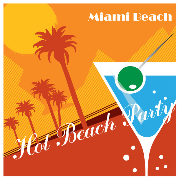 Beach party poszter - Vektor, kép