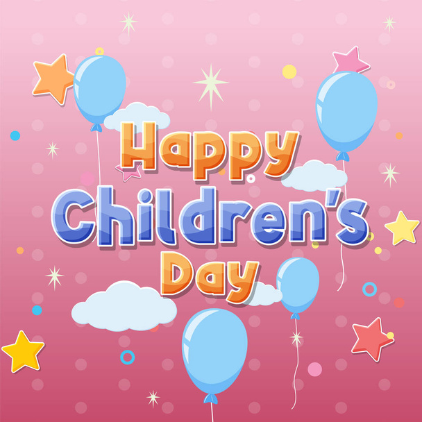 Happy children's day banner illustration - Vector, imagen