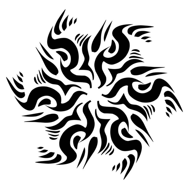 Illustration eines Stammes-Tattoos mit ästhetischer Form. Perfekt für Aufkleber, Kleidungsaufkleber, Hüte, Schuhe, Poster, Banner, Buchumschläge, Symbole - Foto, Bild