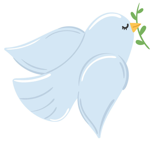 white dove icon isolated white background - Vetor, Imagem