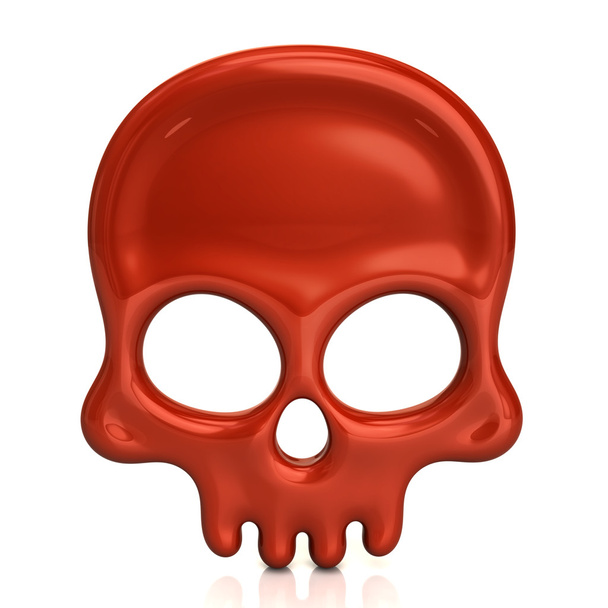 Red skull icon - Foto, afbeelding