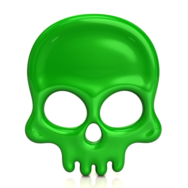 Green skull icon - Fotoğraf, Görsel