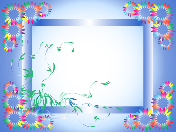 Tarjeta de felicitación vectorial con una ilustración floral
 - Vector, Imagen