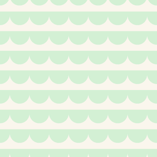 Rayas de vieira simples y lindas en una sutil paleta de colores de menta sobre fondo blanco hueso. Ideal para la decoración del hogar, tela, papel pintado, envoltura de regalo, papelería y embalaje  - Vector, imagen
