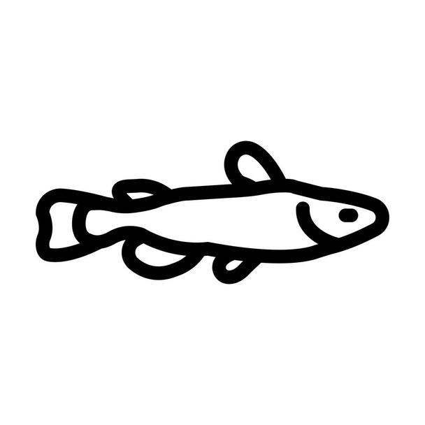 Catfish Vector Thick Line Icon für den persönlichen und kommerziellen Gebrauch - Vektor, Bild