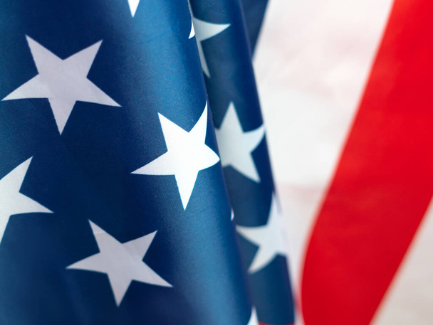 Stany Zjednoczone Ameryki flaga krajowa.czerwony biały i niebieski paski i gwiazdki.4 lipca, dzień weterana, dzień pamięci, dzień pracy, dzień prezydenta - Zdjęcie, obraz