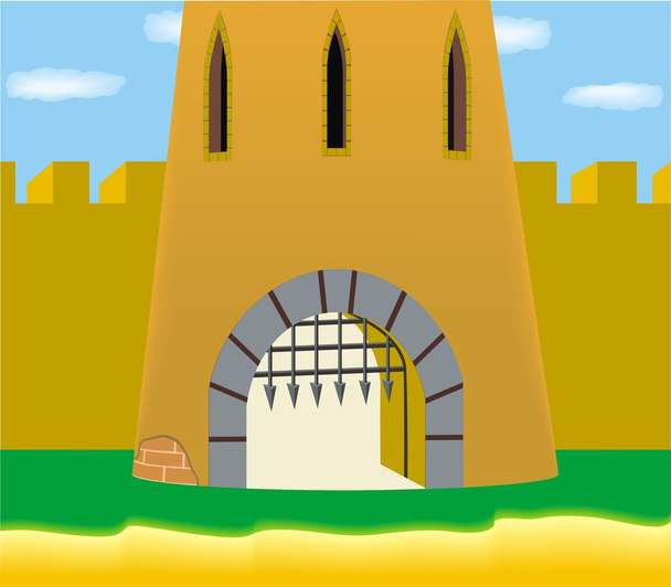 Fort castle gate - Vector, afbeelding