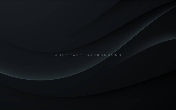 Abstracte golvende zwarte achtergrond licht en schaduw - Vector, afbeelding