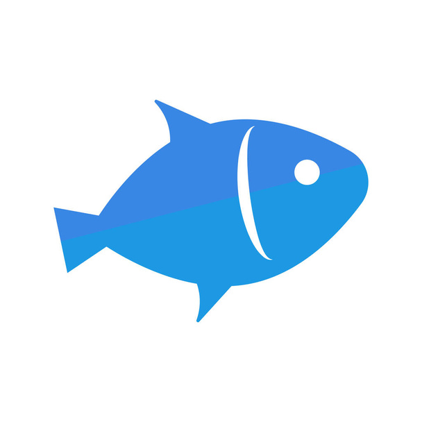 Значок синей аквариумной рыбы. Редактируемый вектор. - Вектор,изображение