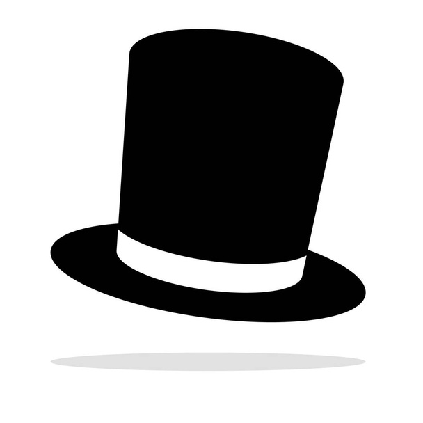 Silk hat and shadow icons. Editable vector. - Vector, Image