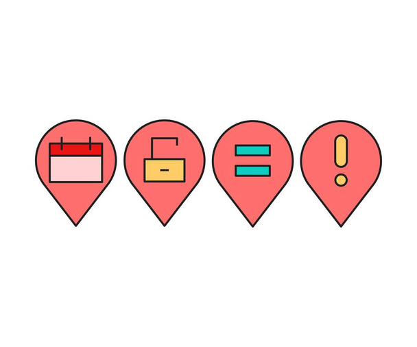 map pin and user interface icons set - Vector, Image