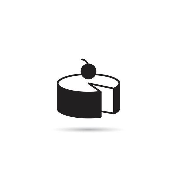 σφουγγάρι εικονίδιο κέικ σε λευκό φόντο - Διάνυσμα, εικόνα