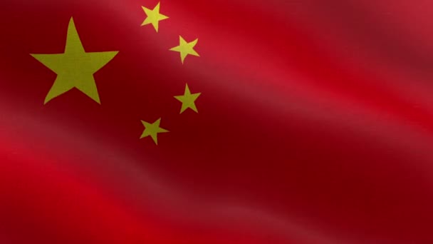 Bandeira Nacional da China, Seamless loop China Bandeira animação. Uma bela vista do vídeo da bandeira da China. Bandeira 3d acenando vídeo. Resolução de China HD. - Filmagem, Vídeo