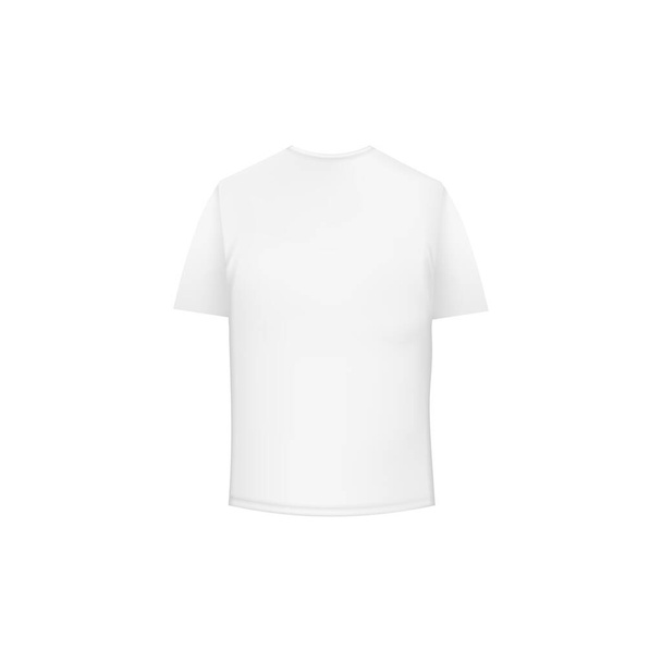 White tshirt front view mockup template. Unisex blank clothes for everyday wear and sports with quality design and vector cotton - Vector, Image