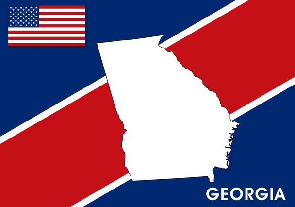 Georgia - USA, Spojené státy americké Mapa vektorové šablony. bílá mapa barev na pozadí vlajky pro design, infographic - Vektorová ilustrace eps 10 - Vektor, obrázek