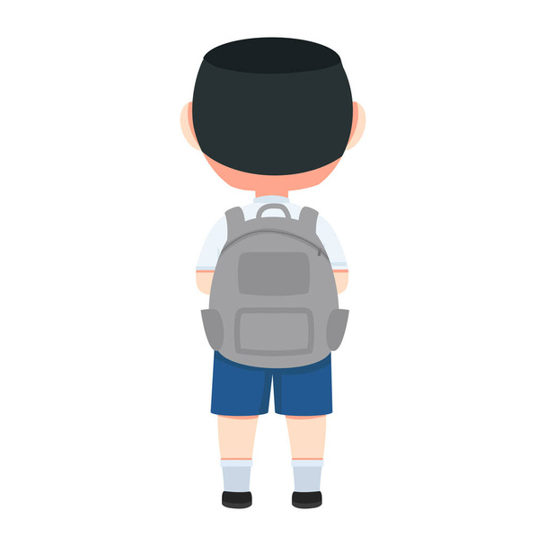 Cute thai student boy With A Backpack  - Vecteur, image