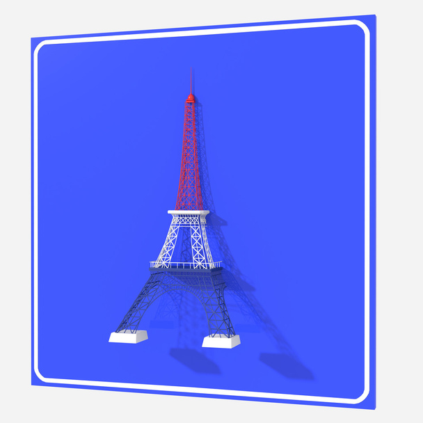 Panneau indiquant la tour Eiffel
 - Photo, image