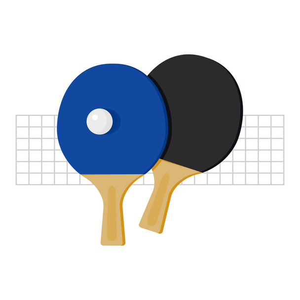 Raquettes pour jouer au tennis de table ou au ping-pong. Journée mondiale de tennis de table. Illustration vectorielle isolée sur un blanc - Vecteur, image
