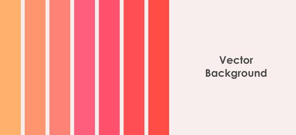 Red, pink, orange colors palette stripes background. Vector illustration. - Vektör, Görsel