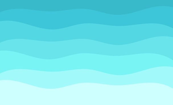 Sea waves blue pattern background. Vector illustration. - Vetor, Imagem