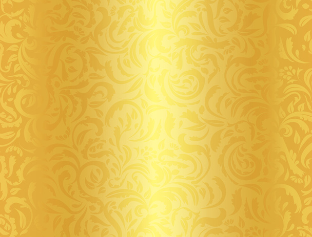 ダマスク織花柄の高級黄金背景 - ベクター画像