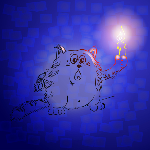 Cartoon  frightened cat - Vector, afbeelding