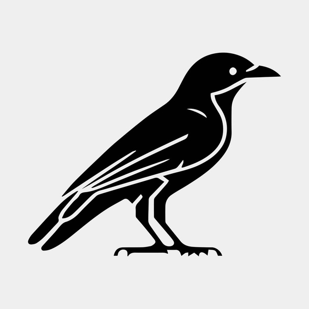 crow sitting vector silhouette isolated - Wektor, obraz