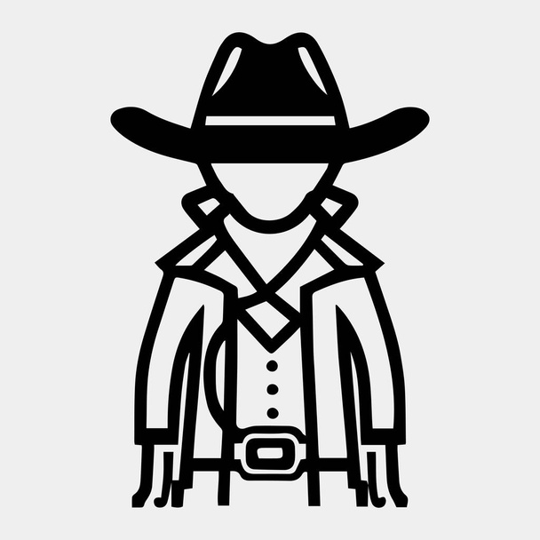 a cute cowboy vector silhouette - Vector, Imagen