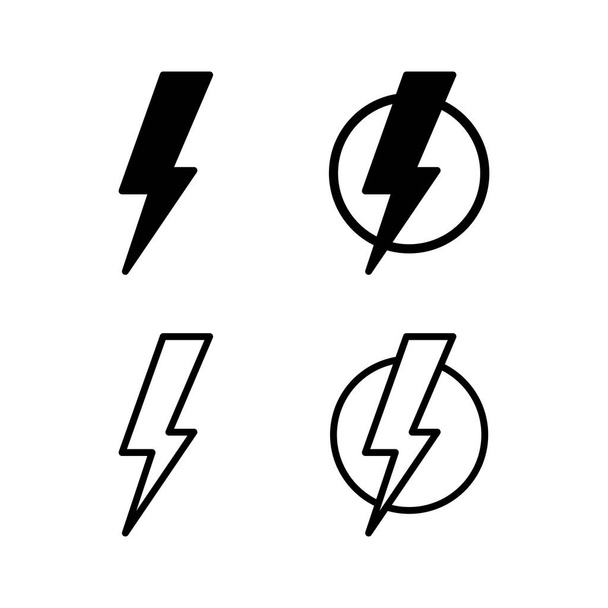 Illustrazione vettoriale icona fulmine. segno elettrico e simbolo. icona del potere. segno di energia - Vettoriali, immagini