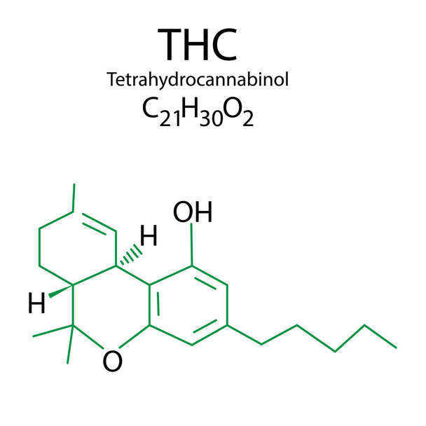 Thc formule, geweldig ontwerp voor elk doel. Tetrahydrocannabinol formule. Vector illustratie. EPS 10. - Vector, afbeelding