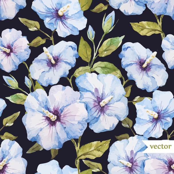 vzor modré květy - Vektor, obrázek
