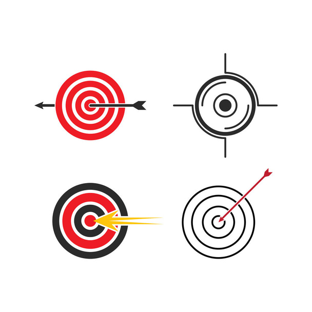 Target logo icon vector illustration flat design template - Vektör, Görsel