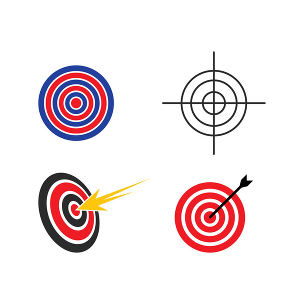 Target logo icon vector illustration flat design template - Vektör, Görsel