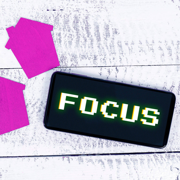 Ispirazione che mostra il segno Focus, Business vetrina la qualità dello stato di avere o produrre una chiara definizione visiva - Foto, immagini