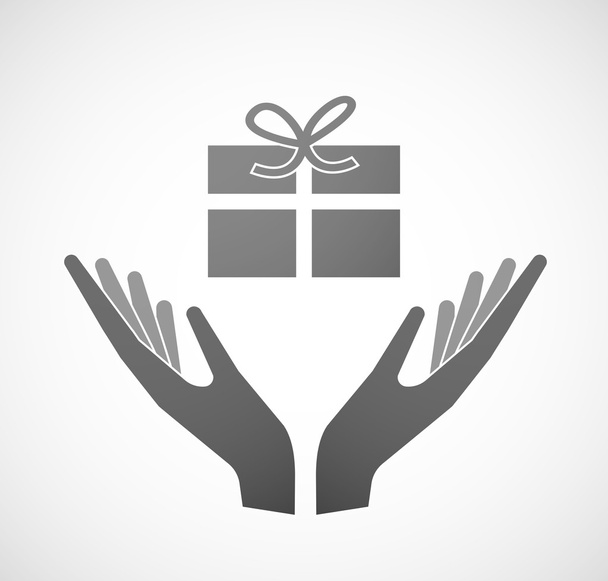 Dos manos ofreciendo un regalo
 - Vector, imagen