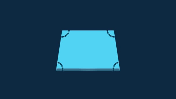 Ícone de forma trapezoide aguda azul isolado no fundo azul. Animação gráfica em movimento de vídeo 4K. - Filmagem, Vídeo
