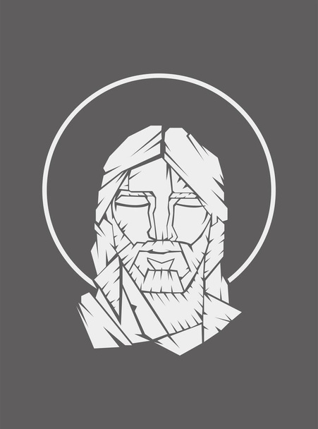 Jesus christ GOD illustration vector silhouette emblem clip art poster isolated, religion, christian, deep meanigfull, christmas, religious - Vector, Image