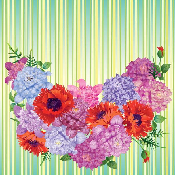 Vignette aus Blumen - Vektor, Bild