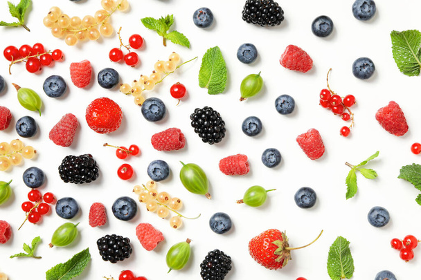 Concept of fresh food, berries, top view - Foto, afbeelding