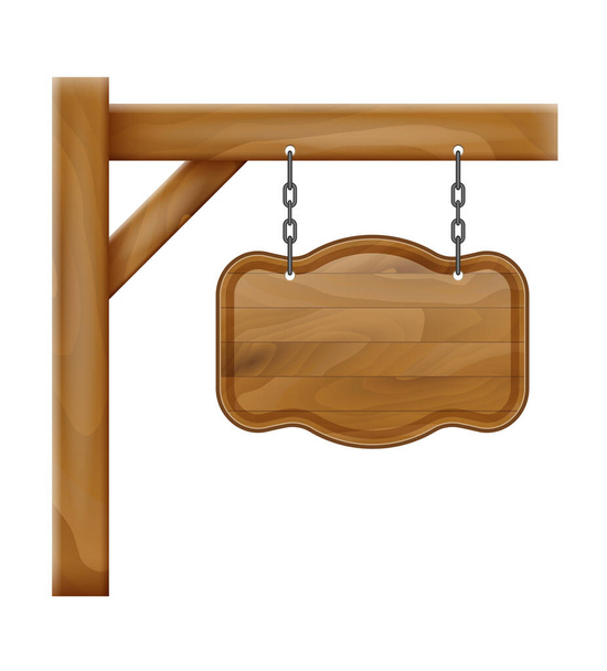 hanging vintage wooden sign stock vector illustration isolated on white background - Vetor, Imagem