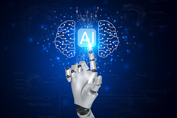 Artificial Intelligence. Technology smart robot AI, artificial intelligence by enter command prompt for generates something, Futuristic technology transformation. - Photo, Image