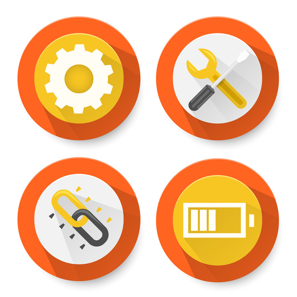 Set of flat settings icons - Vector, imagen