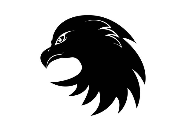 Illustrazione vettoriale del logo della silhouette della testa dell'aquila - Vettoriali, immagini